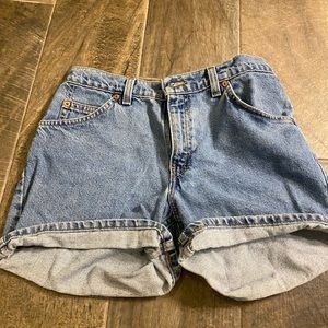 High waisted denim shorts
